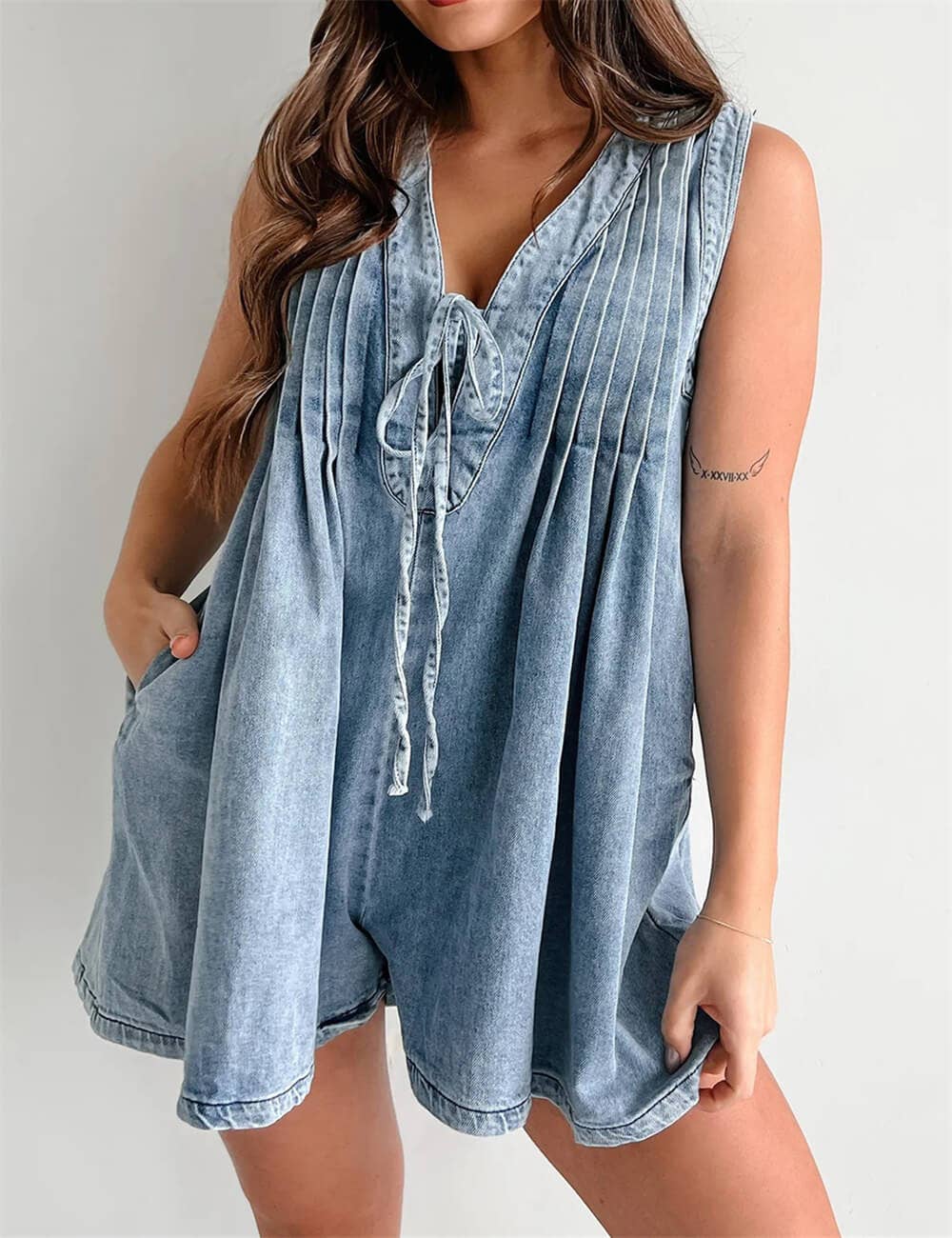 Sleeveless Denim Romper