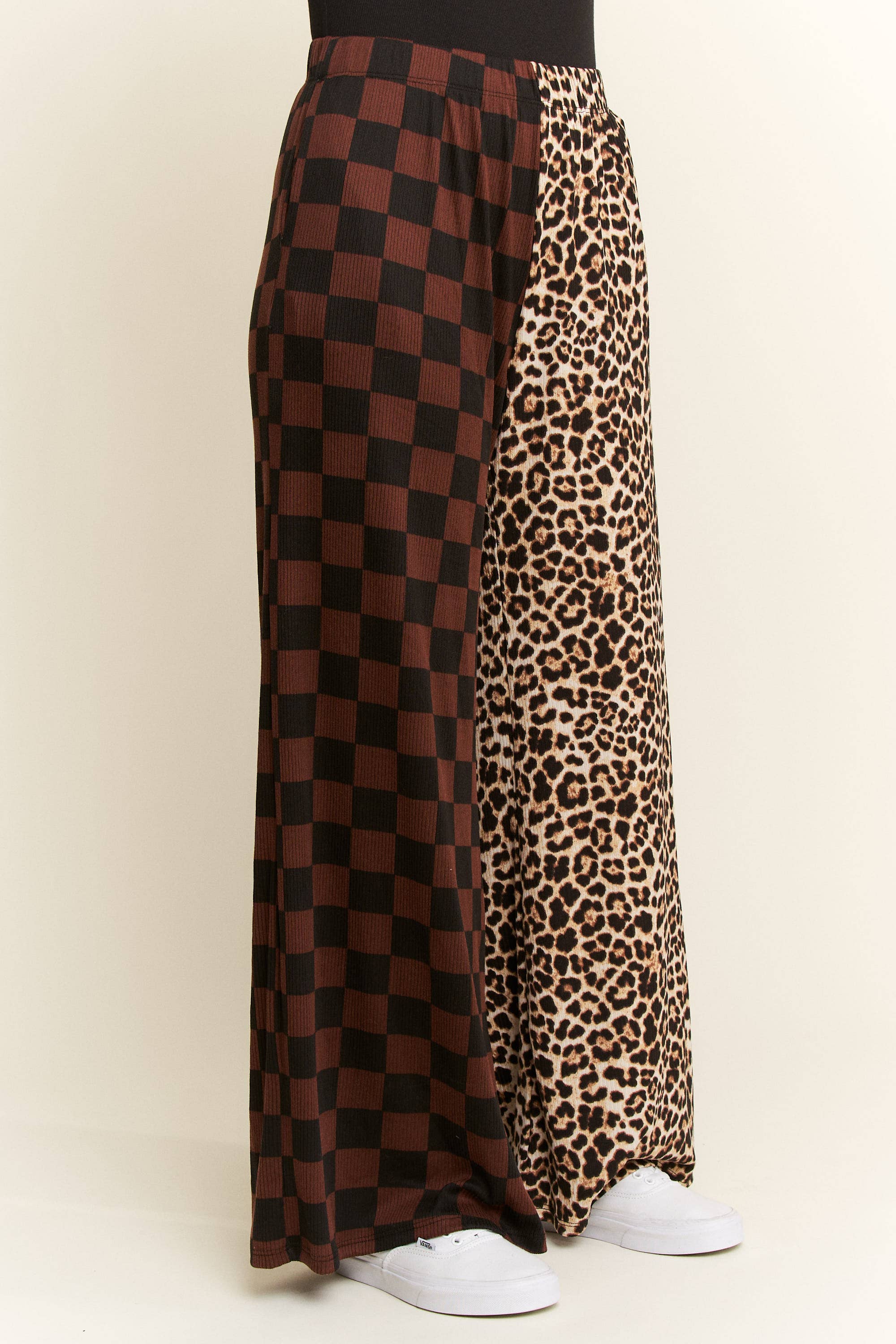 Leopard & Checkered Split Pant
