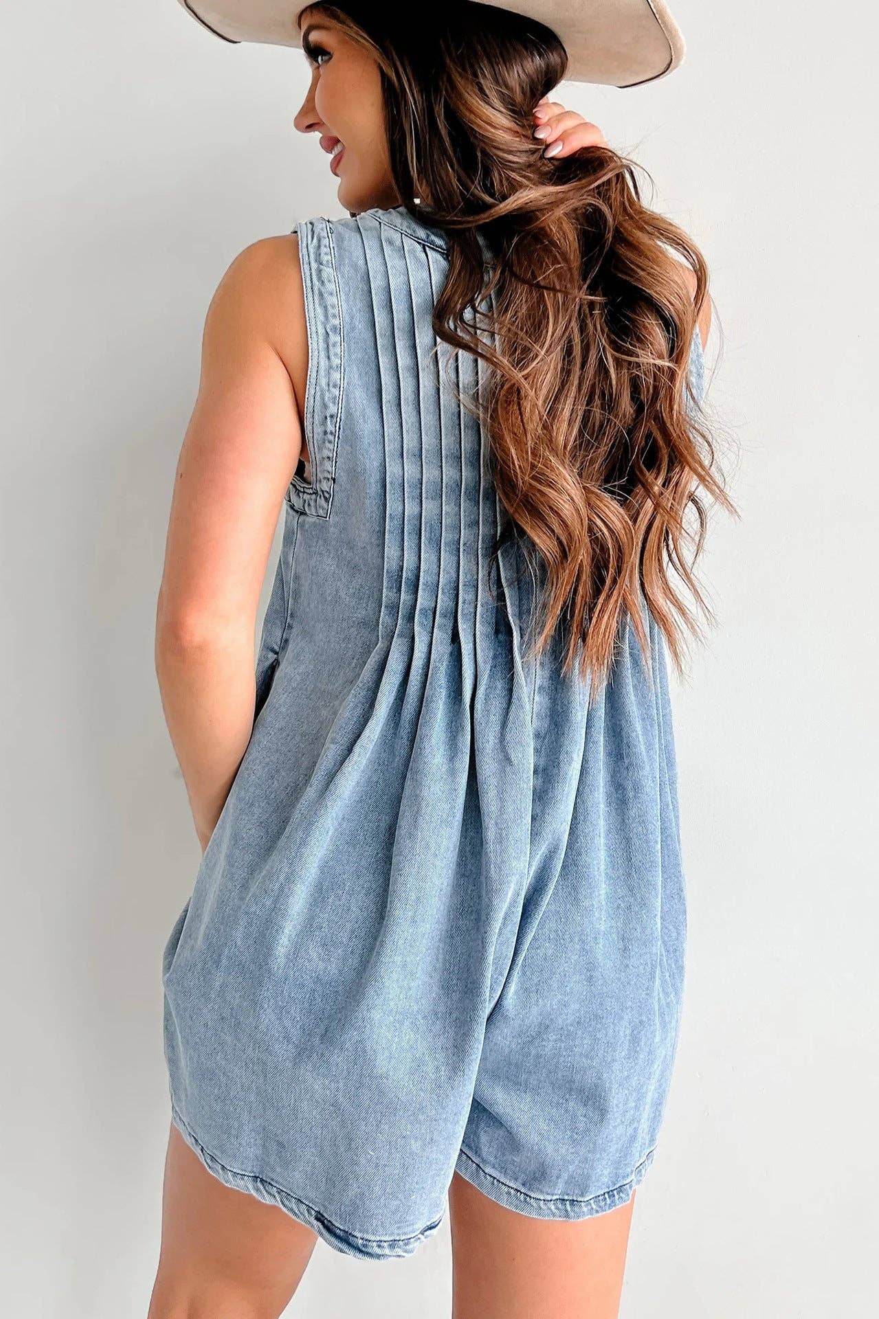 Sleeveless Denim Romper