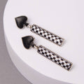 Ace of Spades Checkered Earrings