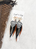 Checkered Fringe Earrings
