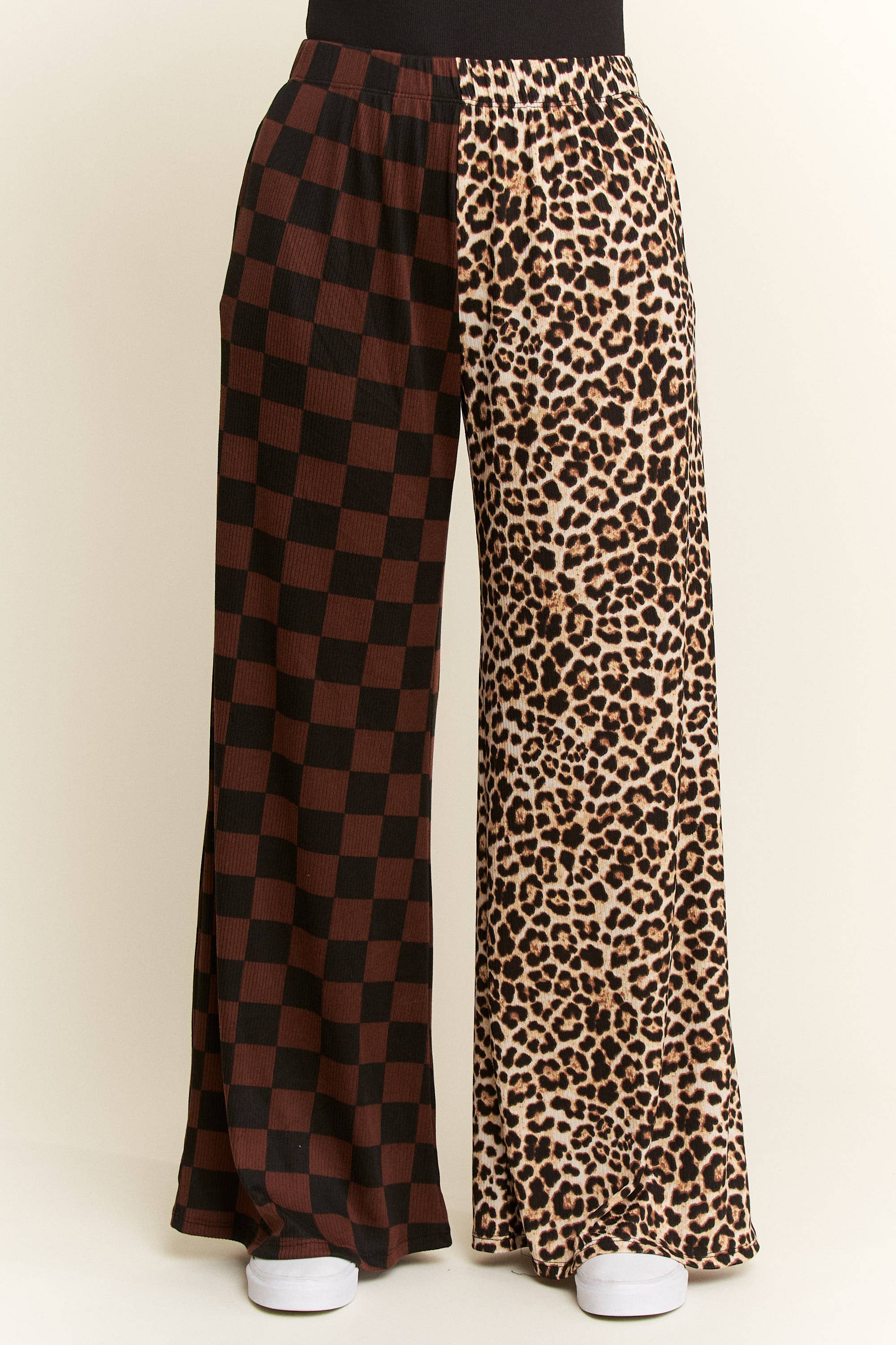Leopard & Checkered Split Pant