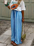 Boho Stripe Lace-Up Pants