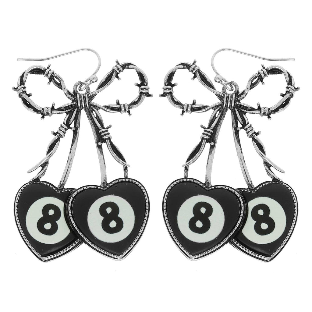 8 Ball Barbwire Earrings