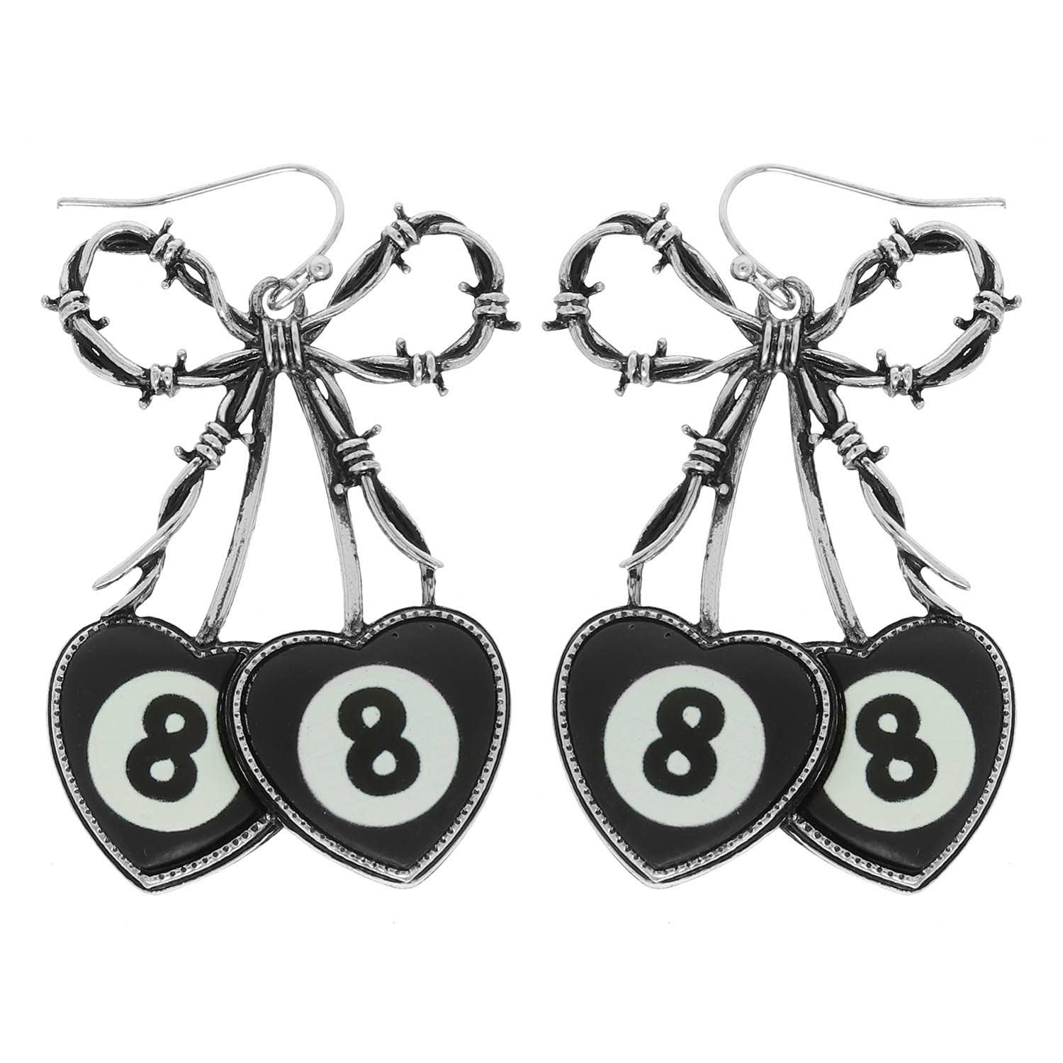 8 Ball Barbwire Earrings