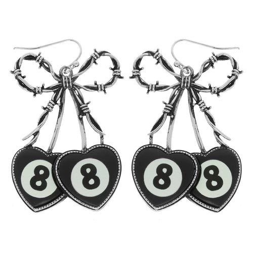 8 Ball Barbwire Earrings